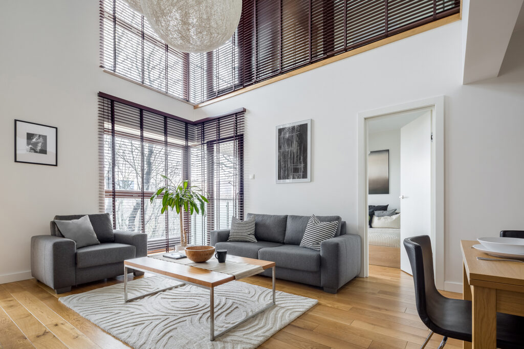 modern living room with luxury vinyl