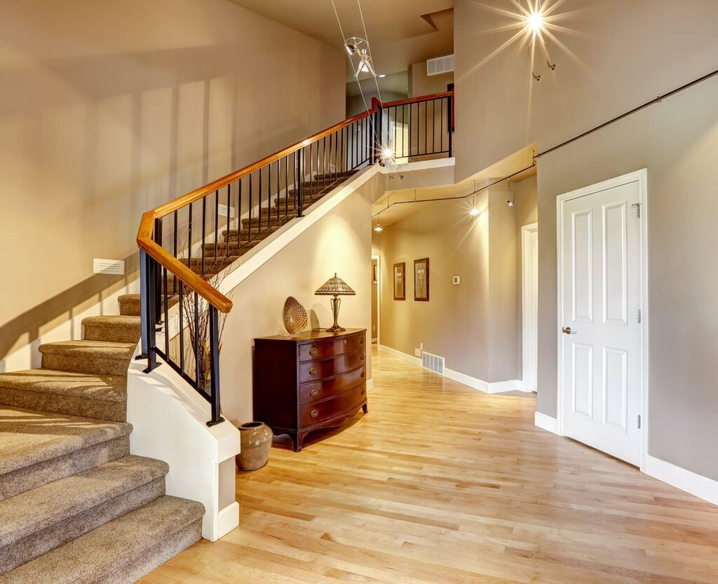Welcoming home entryway with stylish vinyl flooring