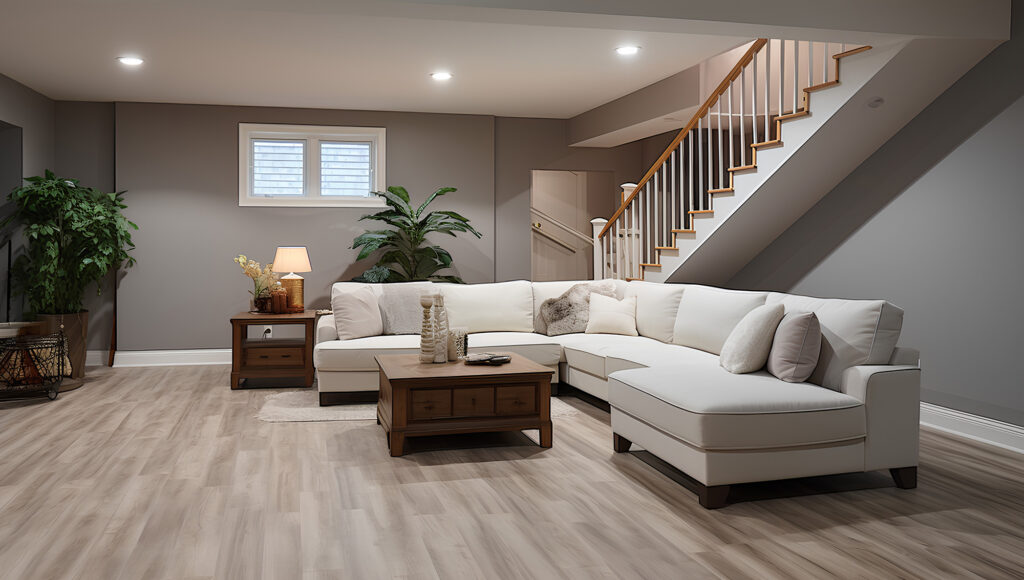 vinyl flooring in a basement
